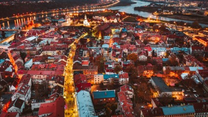 Vue aérienne d'une ville